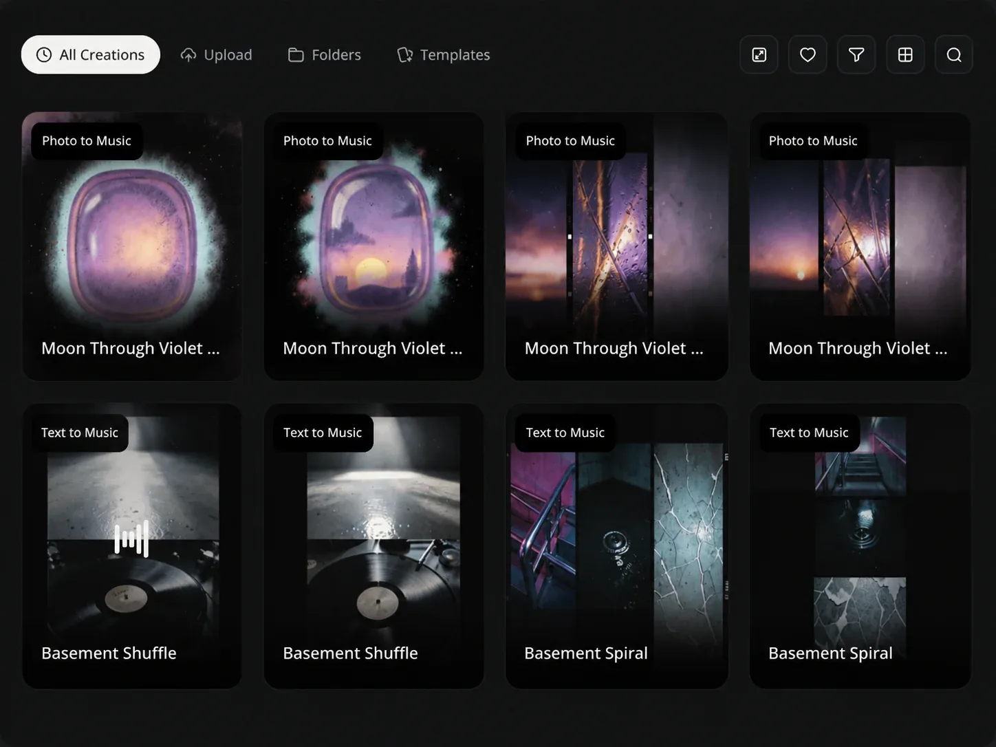 Pending capture of the AI Music Maker workspace controls